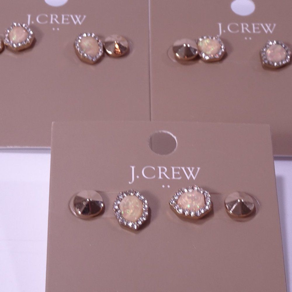 J.Crew Factory  Golden faceted stud earring NWT $22.50 Board of 2 pair